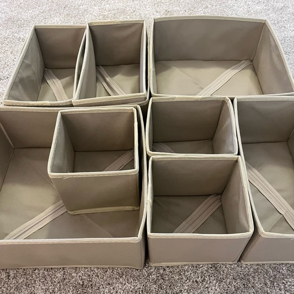 9 pack Beige Storage Bins - Picture 2 of 6
